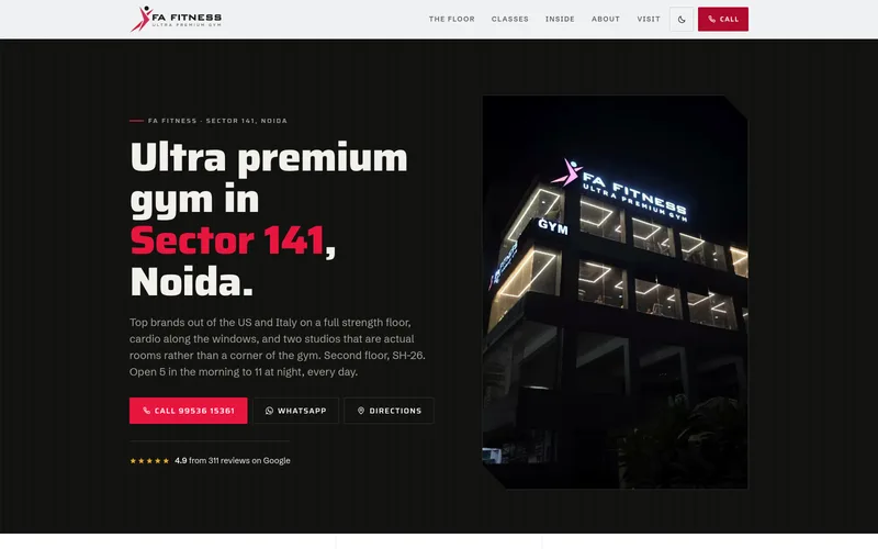 The website we built for FA Fitness