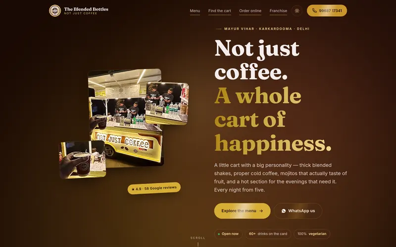 The website we built for The Blended Bottles